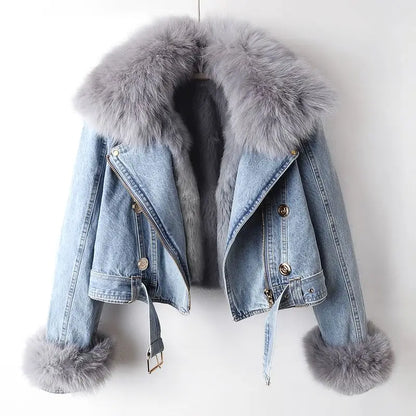 Women's Alessa Fur Denim Jacket