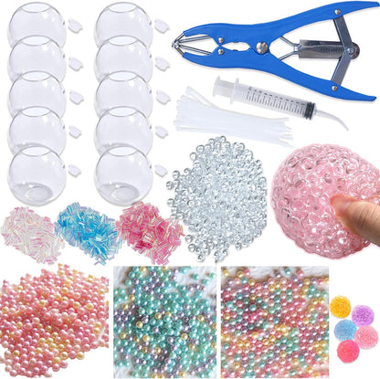 Sensa DIY Stress Ball Kit | 6 Filling Packs, 10 Soft Transparent Skins 0