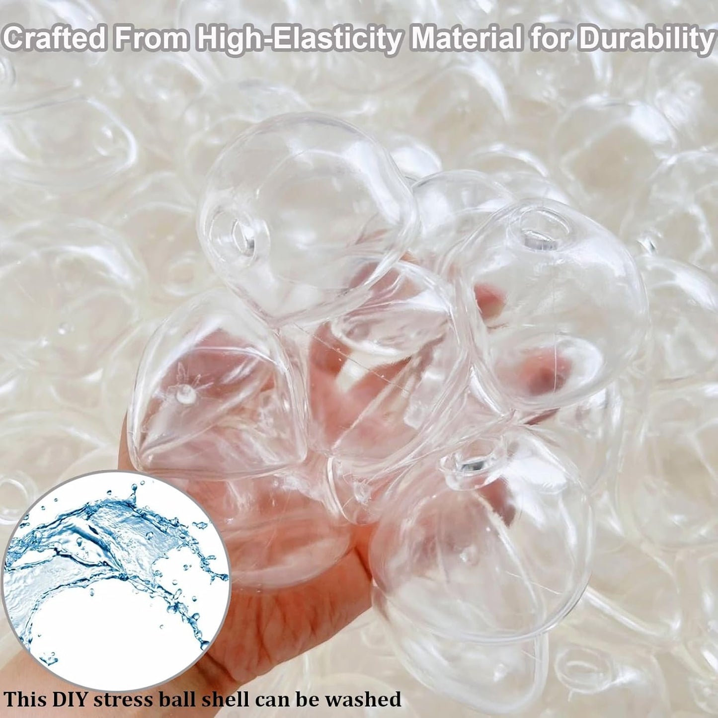 Sensa DIY Stress Ball Kit | 6 Filling Packs, 10 Soft Transparent Skins 3