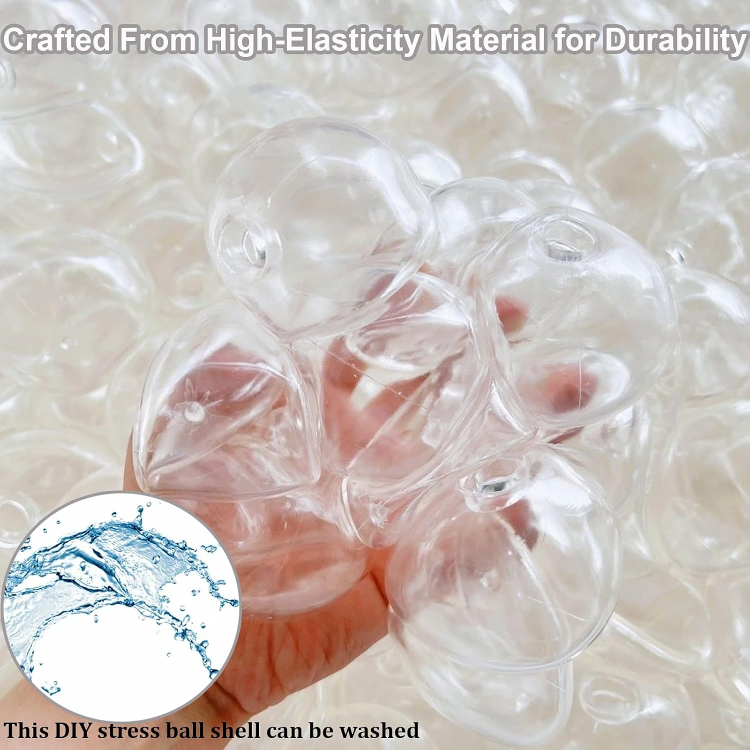 Sensa DIY Stress Ball Kit | 6 Filling Packs, 10 Soft Transparent Skins 3