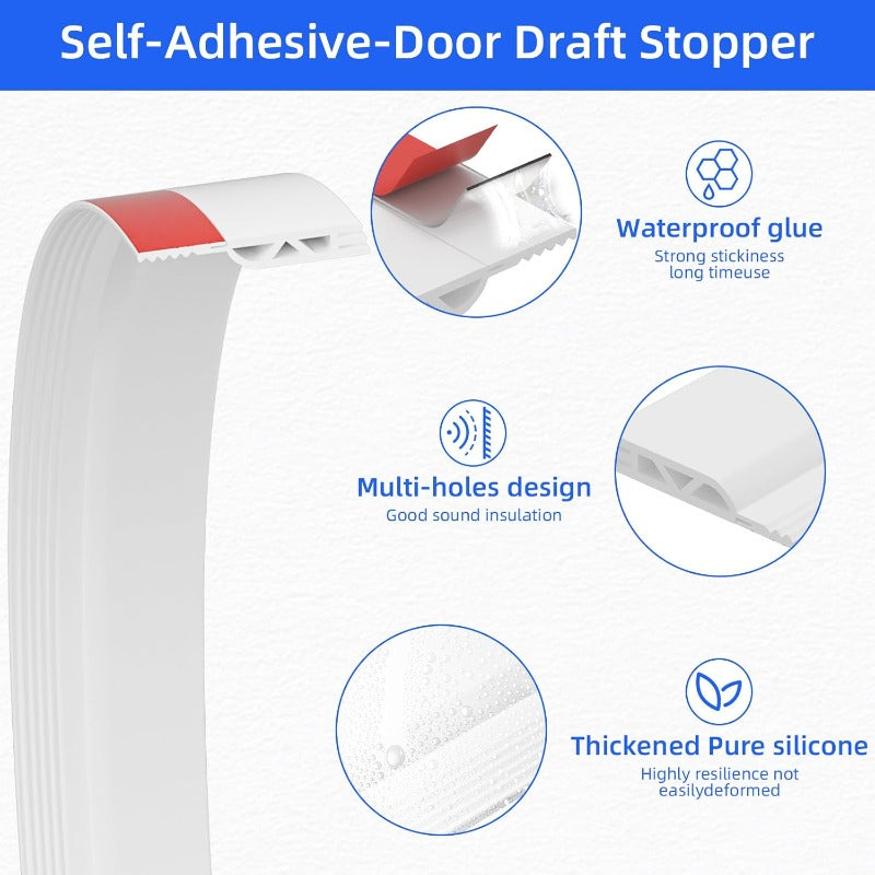 Sentry Door Seal Strip | Flexible Silicone Weather Stripping, Noise-Reducing 3