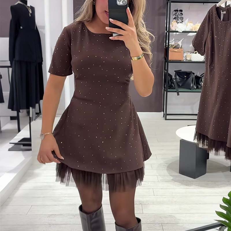 Sera Mini Dress | Sparkling Lace Trim 1