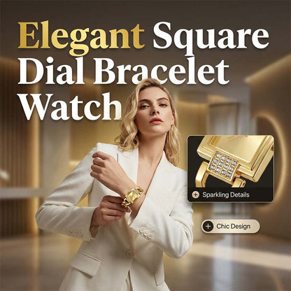 Sera Square Dial Women's Watch | Rhinestone Accents, Chain-Link Bracelet 1