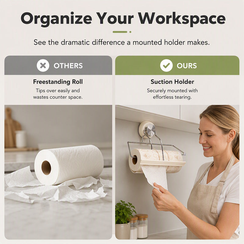 Sierra Paper Towel Holder | Suction Cup, Stainless Steel, Easy Tear 8