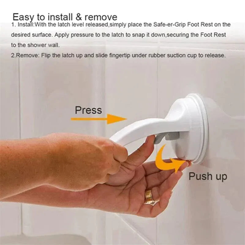 Sierra Shower Foot Rest | Durable ABS Plastic, Suction Cup Mount for Shaving 7