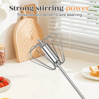 Sileo Rotary Whisk | Stainless Steel, Ergonomic Hand-Push Design 1