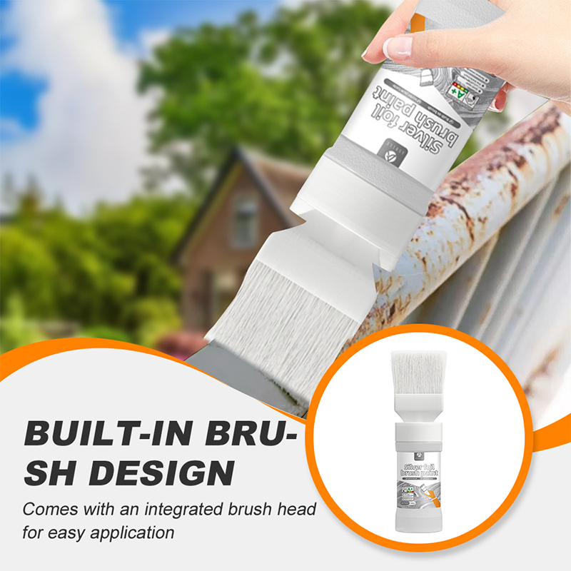 Silvra Metallic Silver Paint | Water-Based, Built-In Brush for Easy Application 1