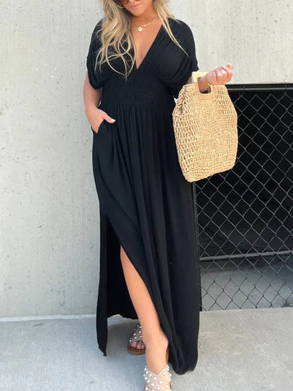 Sleek V-Neck Dress | Casual, Lightweight Cotton Blend Summer Dress 7