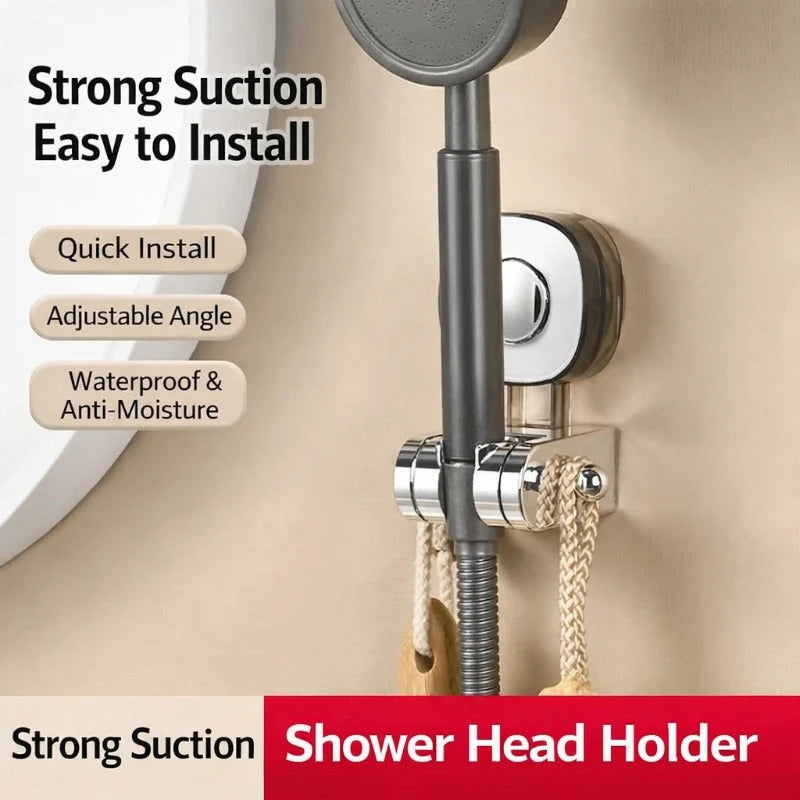 Sola Shower Head Holder | Adjustable Angle, Strong Suction, Rust-Resistant 1