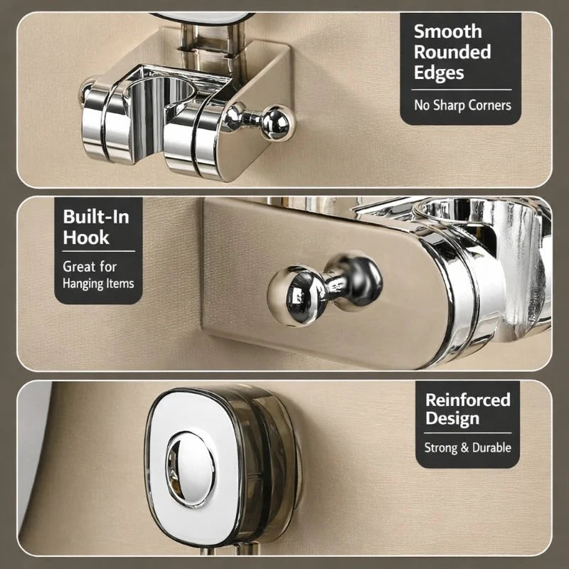 Sola Shower Head Holder | Adjustable Angle, Strong Suction, Rust-Resistant 5