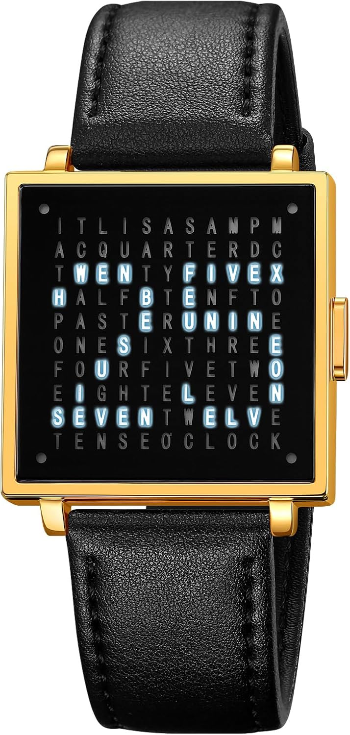 Sola Square Watch | Unique Letter Display, Water-Resistant
