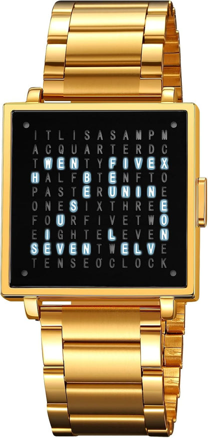 Sola Square Watch | Unique Letter Display, Water-Resistant 5