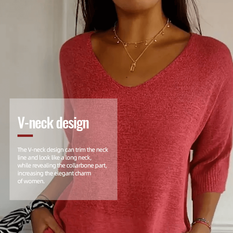 Sola V-Neck Top | Knitted, Minimalist Style