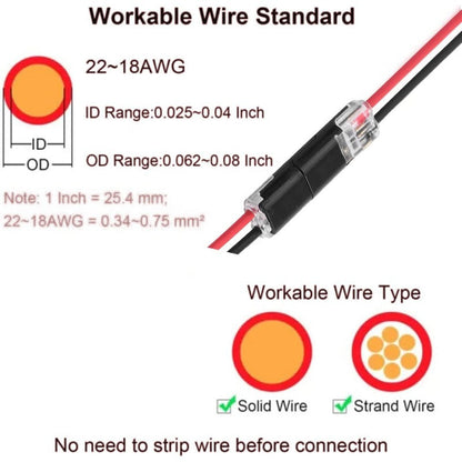 Sola Wire Connector | 2-Pin Solderless Electrical Wire Connectors for LED Strips 6