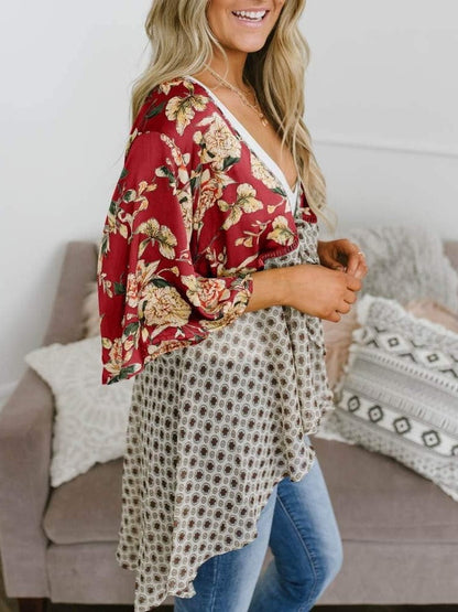 Soleil Floral Kimono | Lightweight Chiffon, Ruffle Sleeve Beach Cover-Up 7