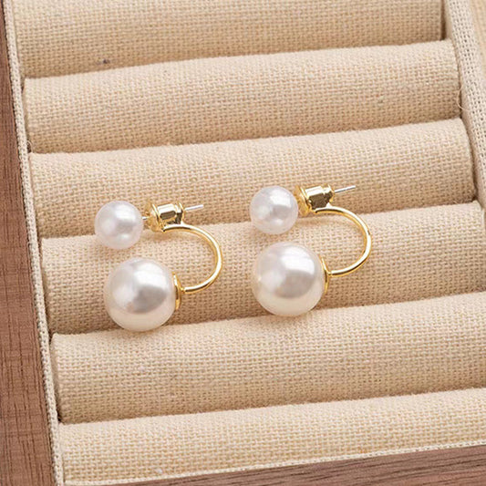 Sora Drop Earrings | Dual-Bead Pearl Design 0
