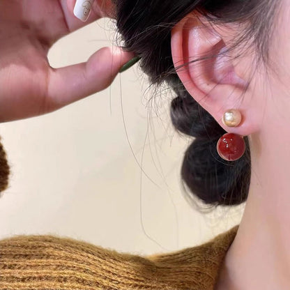 Sora Drop Earrings | Dual-Bead Pearl Design 8