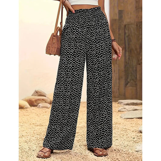 Sora Wide Leg Pants | Smocked High Waist, Flowy Design 0
