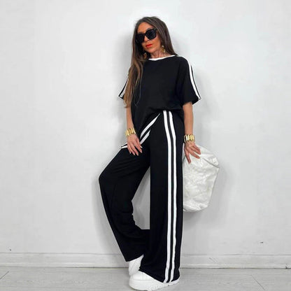 Sora Women's Set | Relaxed Wide-Leg Loungewear Two Piece Set 0