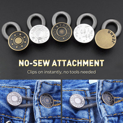 Sorin Waist Extender Button | Spring-Loaded Zinc Alloy for Jeans 2