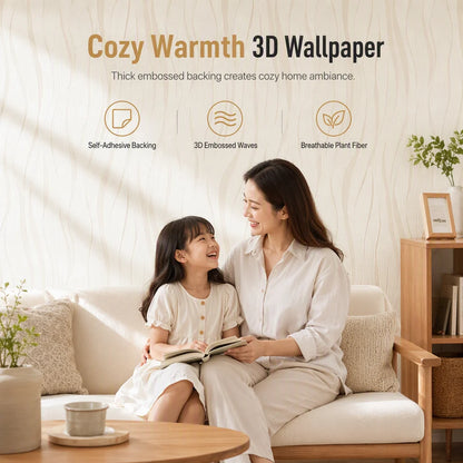 Striva 3D Textured Wallpaper | Removable Self-Adhesive Non-Woven, 53cm x 1m 1