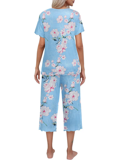Sunny Capri Set | Printed Short Sleeve Pajama 7