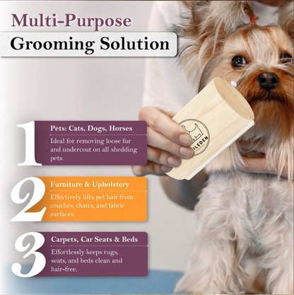 Taily Pet Brush | Wooden Handle, Stainless Steel Deshedding Tool for Cats and Dogs 6