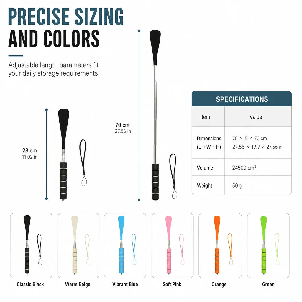 Tango Long Handled Shoe Horn | Stainless Steel, Ergonomic Design, Extendable 70 cm 6