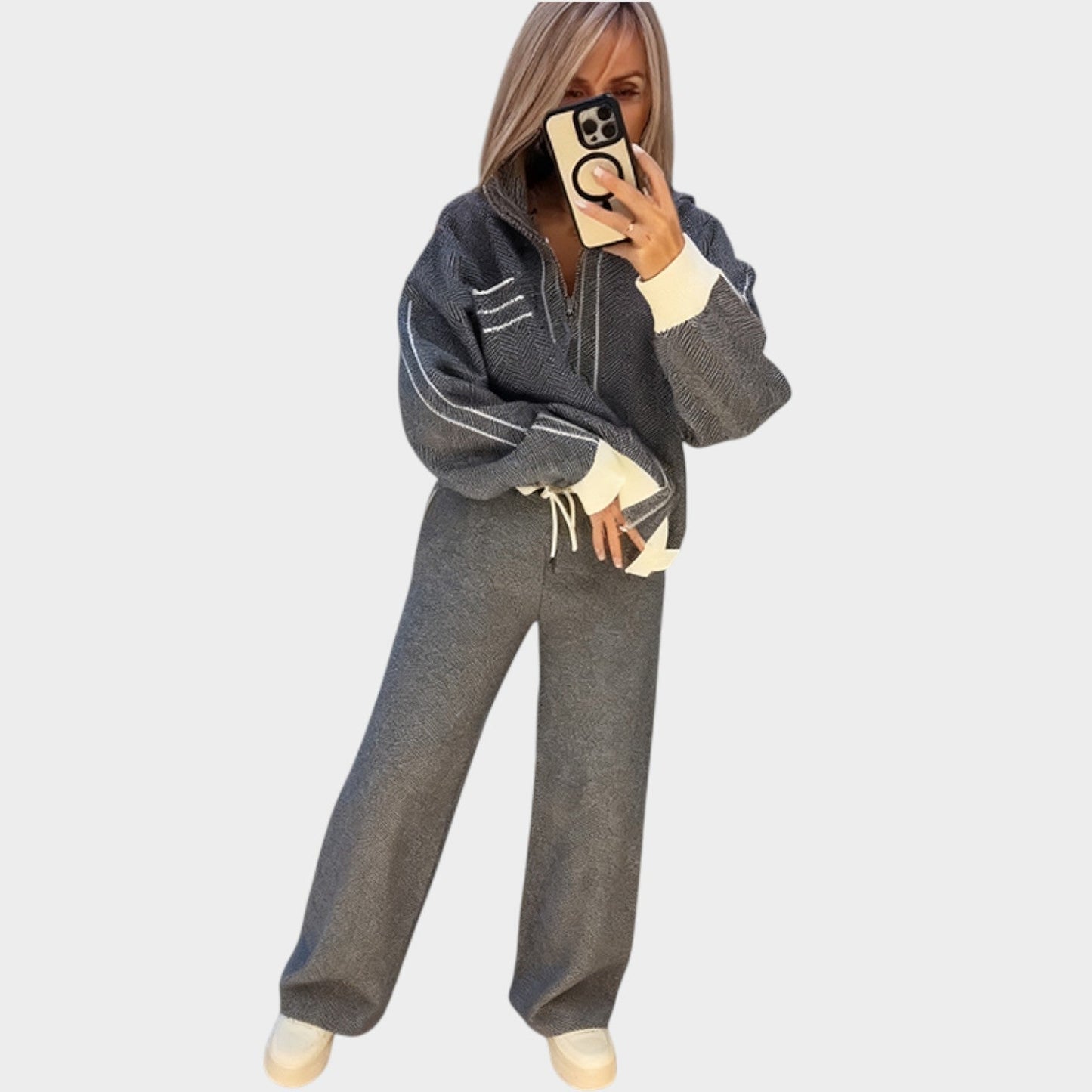 Tara Textured Set | Zip-Up Top and Relaxed Trousers 2