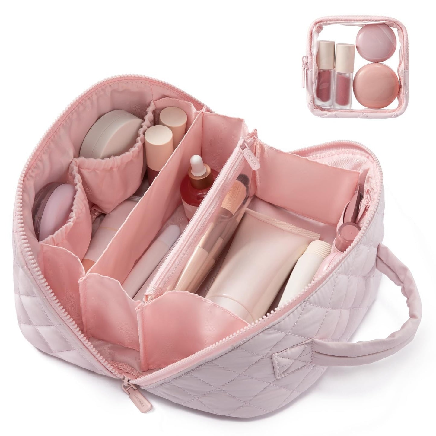 Tara Travel Makeup Bag | 180° Lay-Flat Design, Waterproof 7