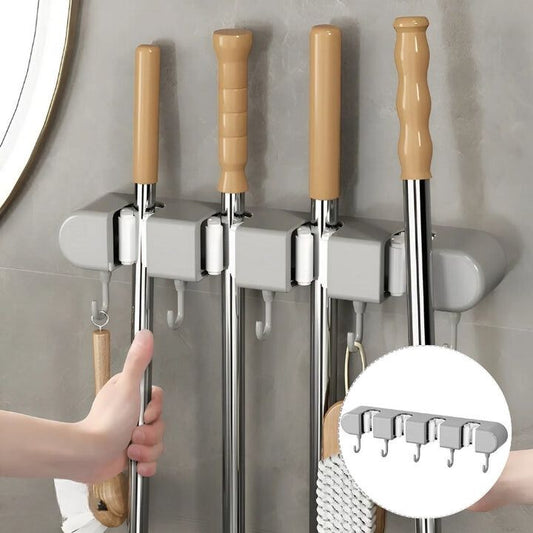TidyGrip Tool Organizer | Wall Mount Broom Holder, Damage-Free Installation 0