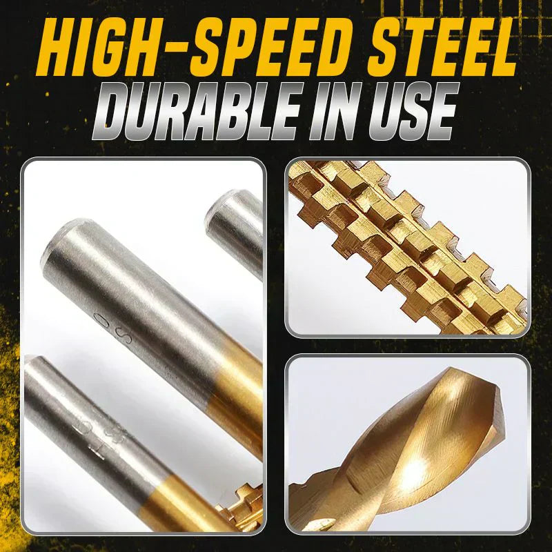 Titan Drill Bit Set | High-Speed Steel, Titanium-Coated 4