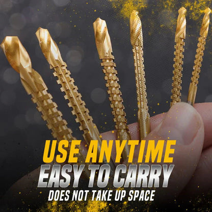 Titan Drill Bit Set | High-Speed Steel, Titanium-Coated 8