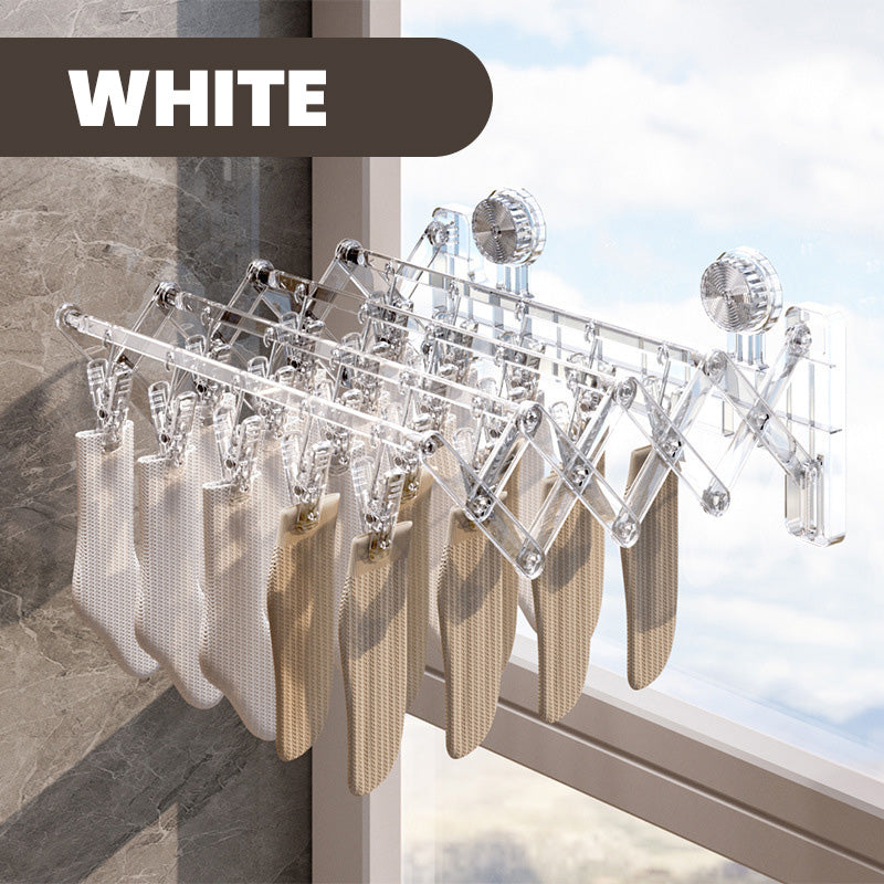 Tresco Wall Mounted Drying Rack | Foldable, 20 Clips, Suction Cup Mount 0