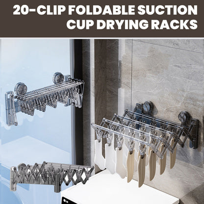 Tresco Wall Mounted Drying Rack | Foldable, 20 Clips, Suction Cup Mount 1
