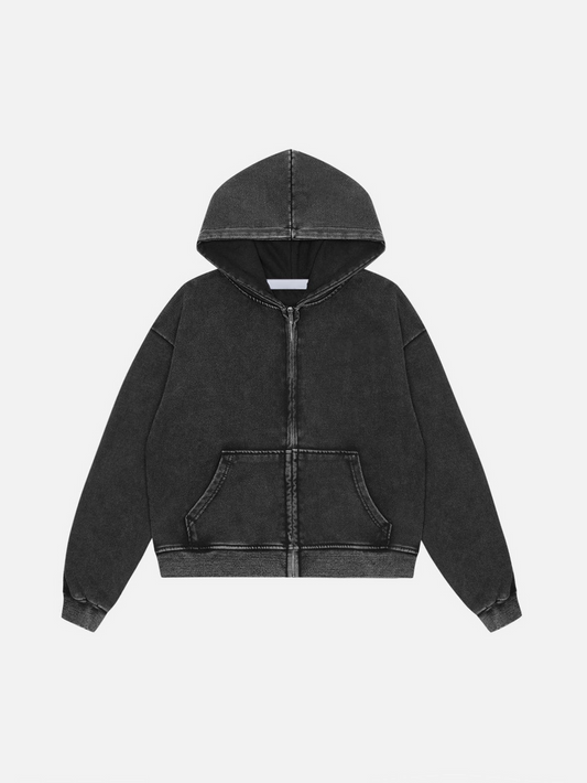 Washed Zip-Up Hoodie 42$ TODAY ONLY