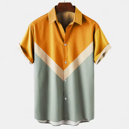 Halen — Breathable Linen Summer Shirt with Retro Vertical Stripes