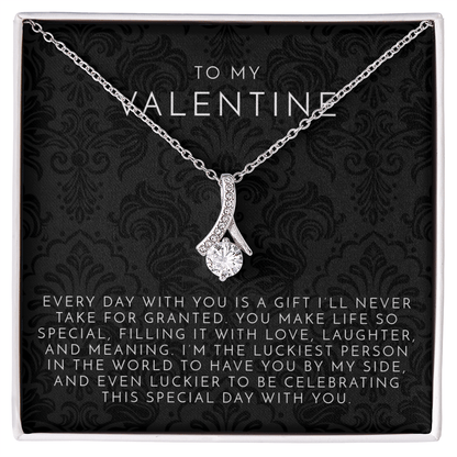 Valentine's Ribbon Necklace | Waterproof, Tarnish-Free 0