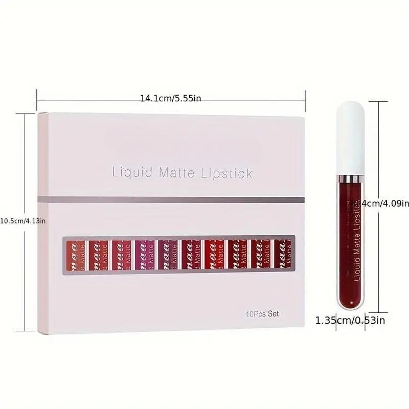 Vela Lipstick Set | 10 Iconic Matte Shades, Long-Lasting Nude Colors 3