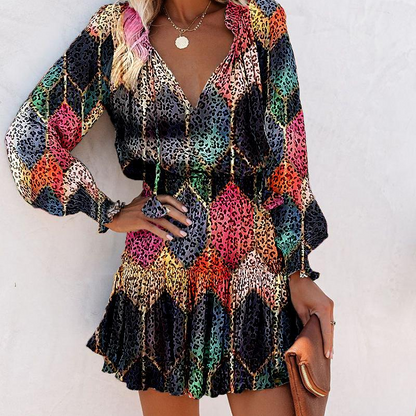 Vera Mini Dress | Flattering V-Neck, Ruffled Hem, Lightweight Polyester 2