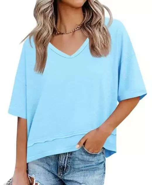 Vera Summer Tee | Flowy V-Neck, Lightweight 11