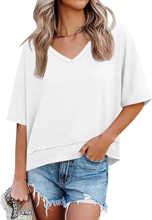 Vera Summer Tee | Flowy V-Neck, Lightweight 3