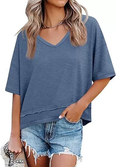 Vera Summer Tee | Flowy V-Neck, Lightweight 7