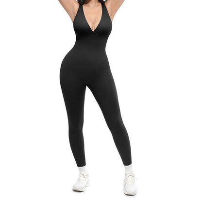 Vera V-Neck Jumpsuit | High-Stretch, Breathable Fabric 0