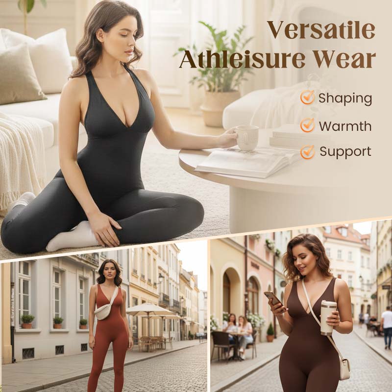 Vera V-Neck Jumpsuit | High-Stretch, Breathable Fabric 6