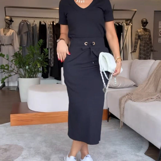 Vera V-Neck Top and Skirt Set | Stylish, Comfortable 0