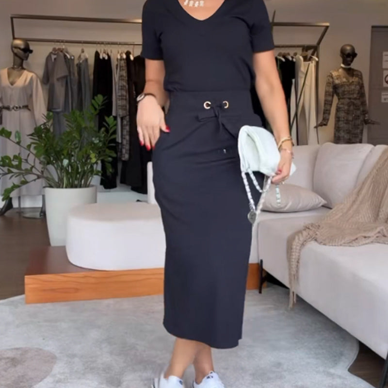 Vera V-Neck Top and Skirt Set | Stylish, Comfortable 4