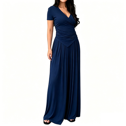Vera Wrap Top & Wide-Leg Pants Set | Comfortable Cotton Blend 7