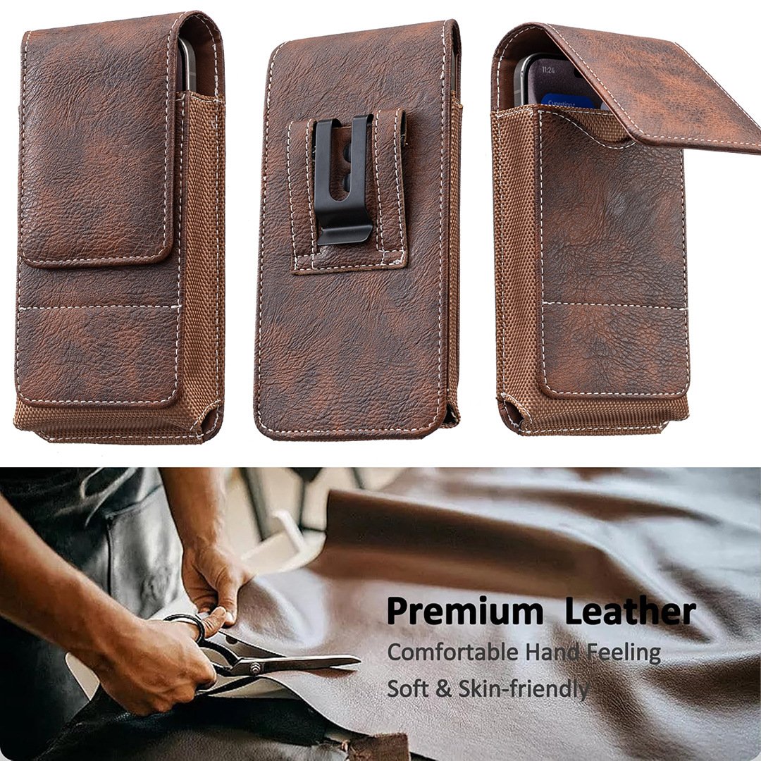 Vexo Phone Pouch | Multi-Pocket Leather Holster with Magnetic Closure 1