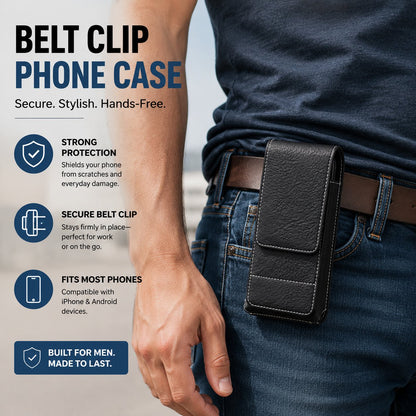 Vexo Phone Pouch | Multi-Pocket Leather Holster with Magnetic Closure 3